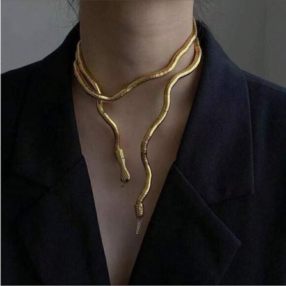 Statement snake necklace N597 - Picture 1 of 3